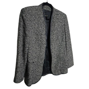 Escada Tweed Wool Cashmere Blend Open Cardigan Jacket Sweater US 6 EU 36 Women's